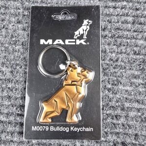 Mack Trucks Bulldog Keychain M0079 Bronze Gold Tone Geometric Mascot New
